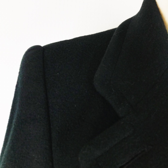 Marvin Richards Long Black Cashmere Wool Coat Sz 4 - Picture 4 of 8